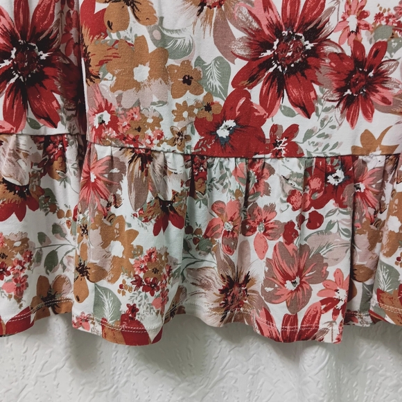 Soft Surroundings Maxi Dress White Red Gold Floral Print Viscose Size 2X - Picture 5 of 11